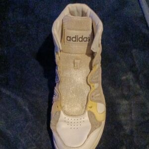 Adidas White and Tan Sneakers with Chunky Silhouette